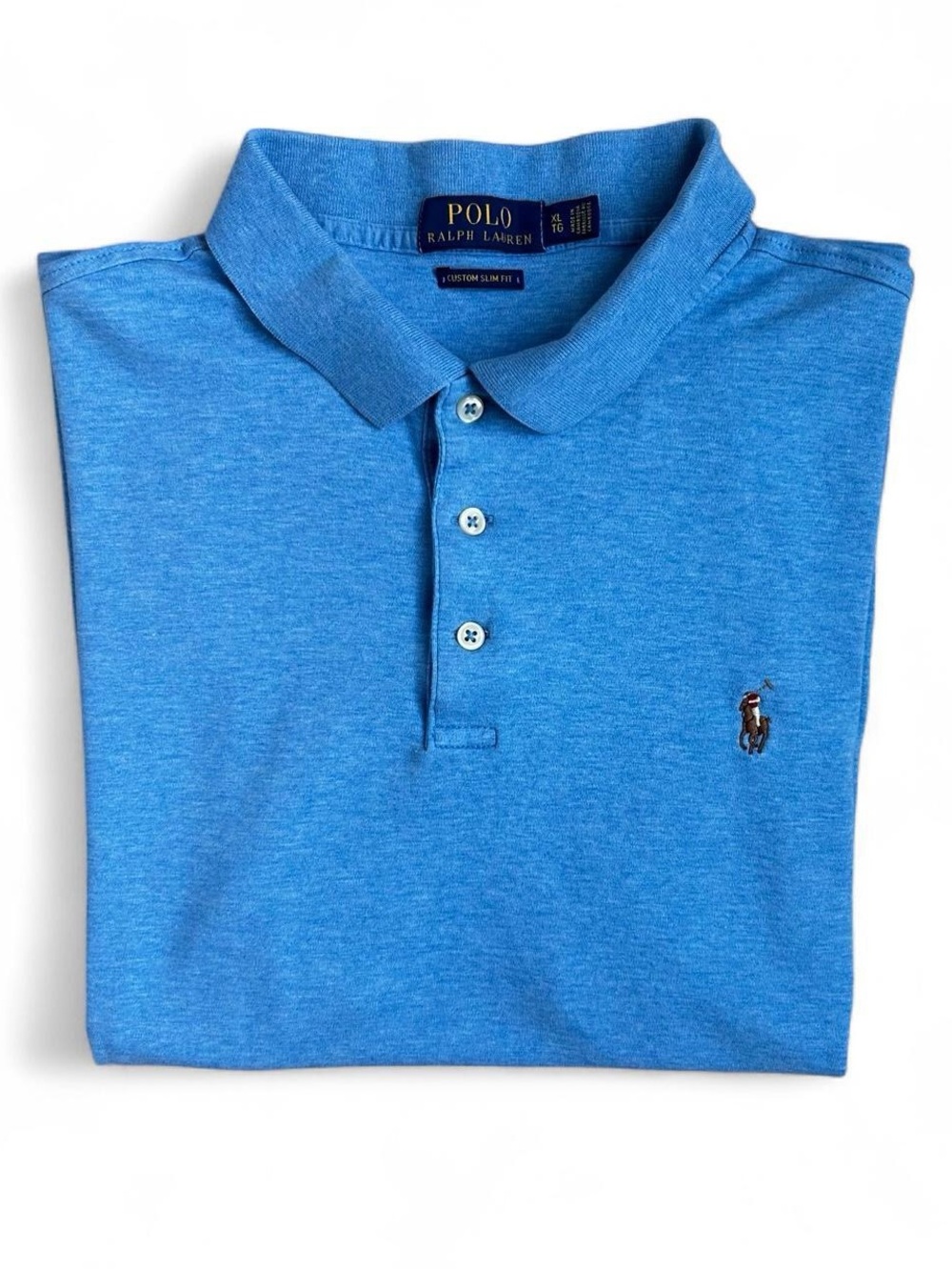 Polo by Ralph Lauren Men’s Bright Blue Classic Polo Shirt-Slim Fit XL
